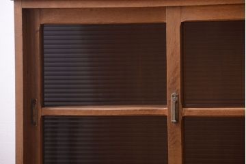 アンティーク家具　和製アンティーク　モールガラス入り!古い重ね収納棚