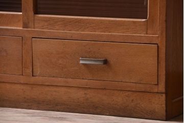 アンティーク家具　和製アンティーク　モールガラス入り!古い重ね収納棚