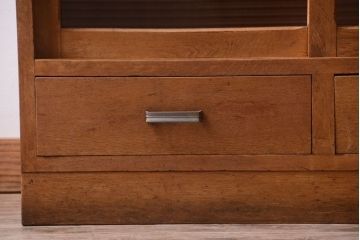 アンティーク家具　和製アンティーク　モールガラス入り!古い重ね収納棚