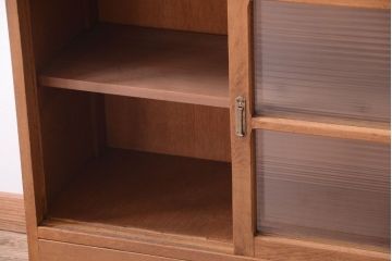 アンティーク家具　和製アンティーク　モールガラス入り!古い重ね収納棚