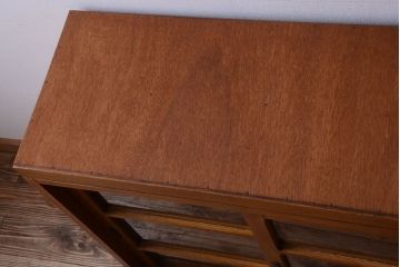 アンティーク家具　和製アンティーク　モールガラス入り!古い重ね収納棚