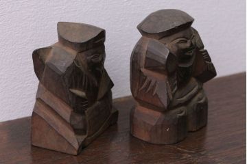 アンティーク雑貨　古民具・骨董　明治〜大正 木彫りの大黒様と恵比寿様の置き物(1)