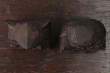 アンティーク雑貨　古民具・骨董　明治〜大正 木彫りの大黒様と恵比寿様の置き物(1)