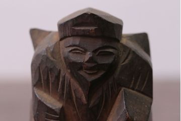 アンティーク雑貨　古民具・骨董　明治〜大正 木彫りの大黒様と恵比寿様の置き物(1)