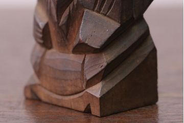 アンティーク雑貨　古民具・骨董　明治〜大正 木彫りの大黒様と恵比寿様の置き物(1)