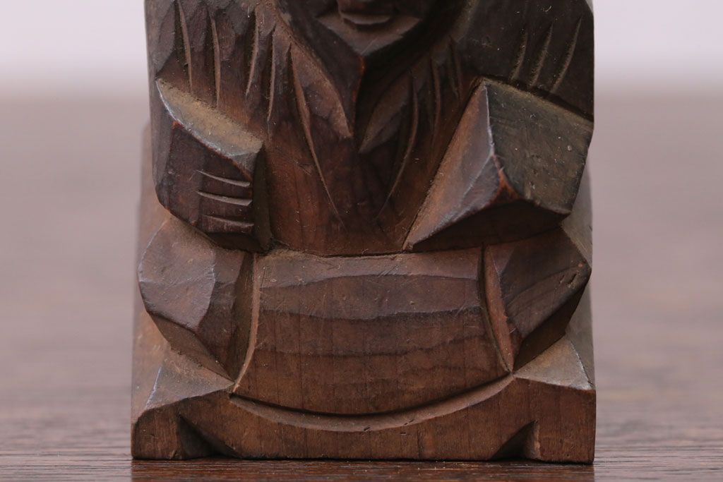 アンティーク雑貨　古民具・骨董　明治〜大正 木彫りの大黒様と恵比寿様の置き物(1)