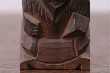 アンティーク雑貨　古民具・骨董　明治〜大正 木彫りの大黒様と恵比寿様の置き物(1)