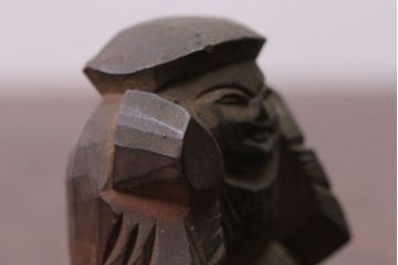 アンティーク雑貨　古民具・骨董　明治〜大正 木彫りの大黒様と恵比寿様の置き物(1)