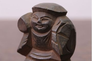 アンティーク雑貨　古民具・骨董　明治〜大正 木彫りの大黒様と恵比寿様の置き物(1)