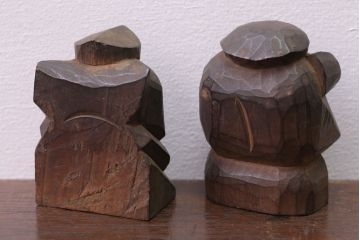 アンティーク雑貨　古民具・骨董　明治〜大正 木彫りの大黒様と恵比寿様の置き物(1)