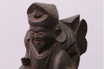 アンティーク雑貨　古民具・骨董　明治〜大正 木彫りの大黒様と恵比寿様の置き物(2)