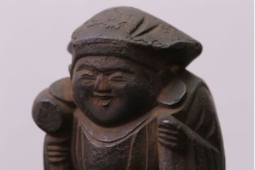 アンティーク雑貨　古民具・骨董　明治〜大正 木彫りの大黒様と恵比寿様の置き物(2)