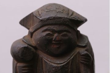 アンティーク雑貨　古民具・骨董　明治〜大正 木彫りの大黒様と恵比寿様の置き物(2)