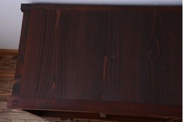 アンティーク家具　古民具・骨董　前面欅玉杢材!脚付き収納棚(キャビネット)