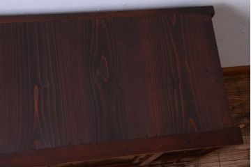 アンティーク家具　古民具・骨董　前面欅玉杢材!脚付き収納棚(キャビネット)