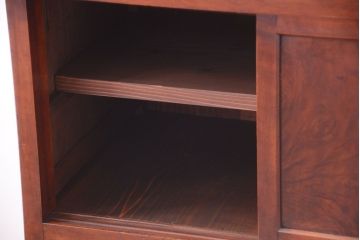 アンティーク家具　古民具・骨董　前面欅玉杢材!脚付き収納棚(キャビネット)