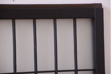 和モダンスタイル　すりガラス入り!小さなブラックペイント格子戸2枚セット(窓)