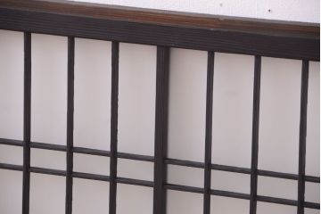 和モダンスタイル　すりガラス入り!小さなブラックペイント格子戸2枚セット(窓)