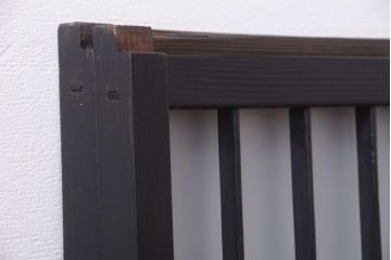 和モダンスタイル　すりガラス入り!小さなブラックペイント格子戸2枚セット(窓)