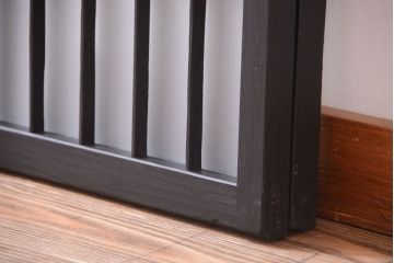 和モダンスタイル　すりガラス入り!小さなブラックペイント格子戸2枚セット(窓)