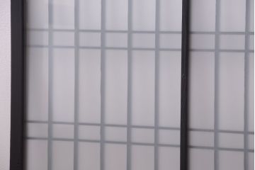 和モダンスタイル　すりガラス入り!小さなブラックペイント格子戸2枚セット(窓)