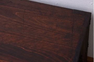 アンティーク家具　古民具・骨董　シンプルな丸金具の衣装箪笥ローボード(時代箪笥)(2)