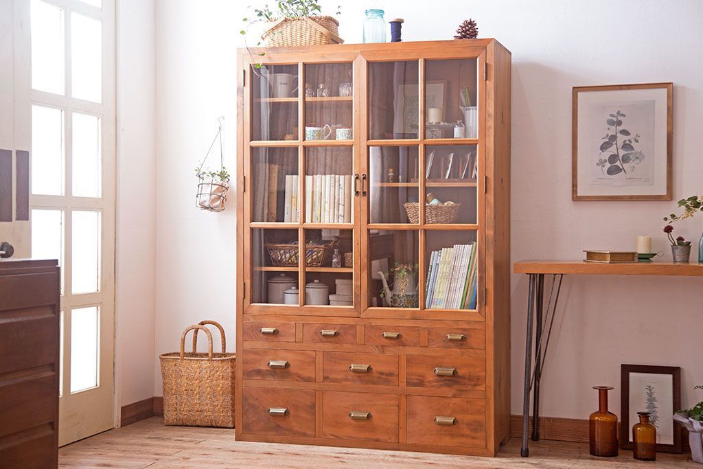 アンティーク家具　和製アンティーク　木味が美しい大ぶりな本箱(ブックケース)