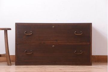 アンティーク家具　和製アンティーク　シンプルな桐箪笥ローボード(衣装箪笥)