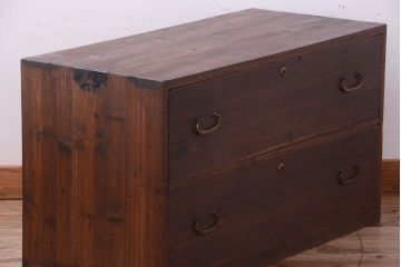 アンティーク家具　和製アンティーク　シンプルな桐箪笥ローボード(衣装箪笥)