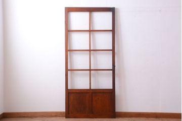 昭和レトロ　クリアガラス入り!古い木のドア(2)