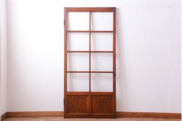 昭和レトロ　クリアガラス入り!古い木のドア(3)