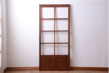 昭和レトロ　クリアガラス入り!古い木のドア(3)