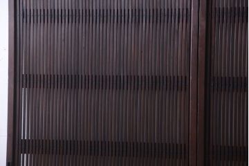 和製アンティーク　裏ガラス入り!古い木の格子戸2枚セット