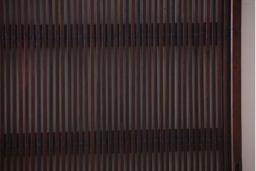 和製アンティーク　裏ガラス入り!古い木の格子戸2枚セット