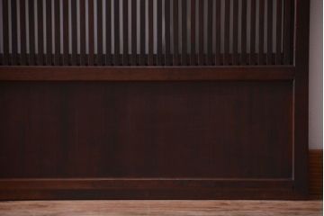和製アンティーク　裏ガラス入り!古い木の格子戸2枚セット