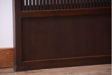 和製アンティーク　裏ガラス入り!古い木の格子戸2枚セット