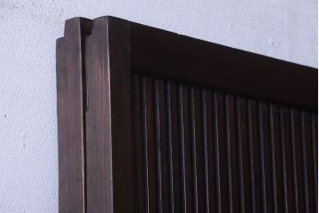 和製アンティーク　裏ガラス入り!古い木の格子戸2枚セット