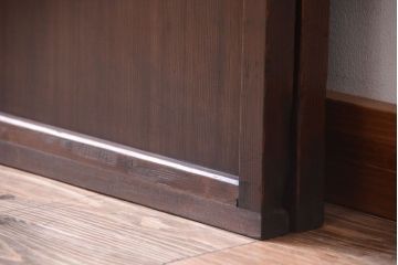 和製アンティーク　裏ガラス入り!古い木の格子戸2枚セット