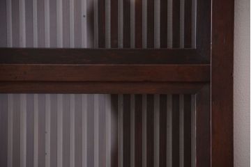 和製アンティーク　裏ガラス入り!古い木の格子戸2枚セット