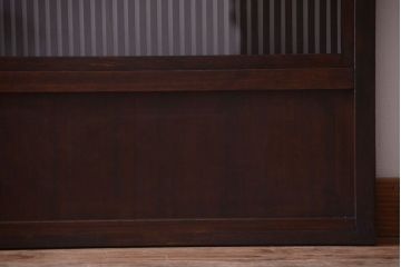 和製アンティーク　裏ガラス入り!古い木の格子戸2枚セット