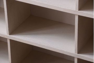 アンティーク家具　アンティーク　オリジナルペイント!白ペンキの古いマス目棚