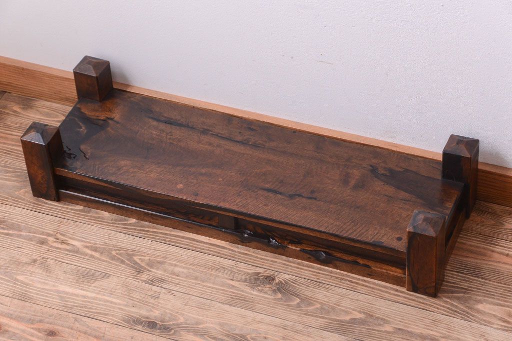 アンティーク雑貨　和製アンティーク　古い総黒柿製の置床(置き床)