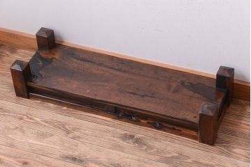 アンティーク雑貨　和製アンティーク　古い総黒柿製の置床(置き床)