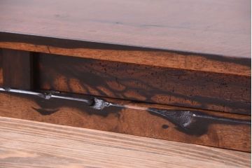 アンティーク雑貨　和製アンティーク　古い総黒柿製の置床(置き床)