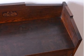 アンティーク家具　大正ロマン　象嵌入り!古い木のおしゃれなアンティークブックケース(本箱)