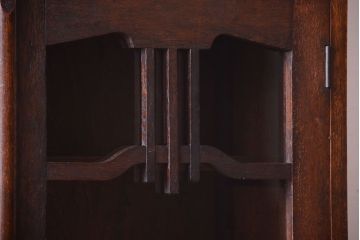 アンティーク家具　大正ロマン　象嵌入り!古い木のおしゃれなアンティークブックケース(本箱)