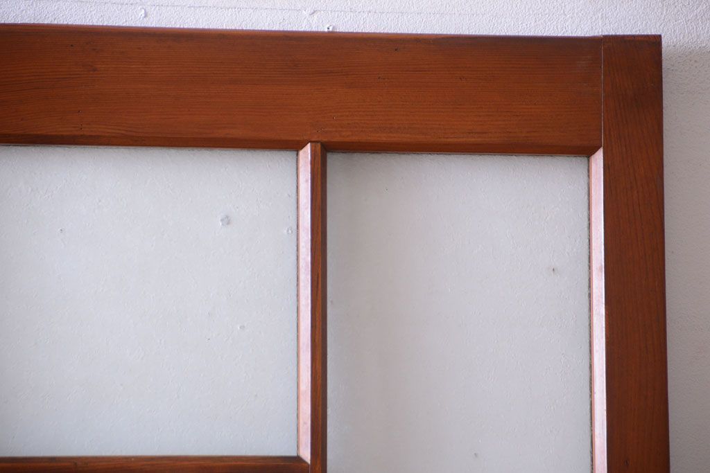 大正ロマン　当時物色ガラス入り!アンティーク引き戸2枚セット