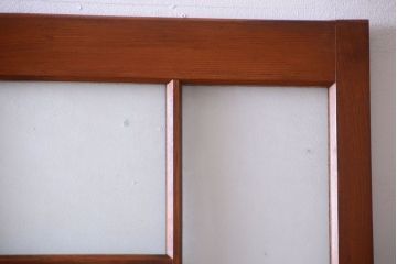 大正ロマン　当時物色ガラス入り!アンティーク引き戸2枚セット