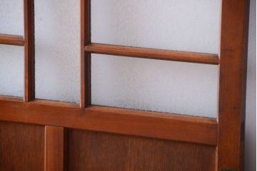 大正ロマン　当時物色ガラス入り!アンティーク引き戸2枚セット