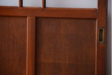 大正ロマン　当時物色ガラス入り!アンティーク引き戸2枚セット